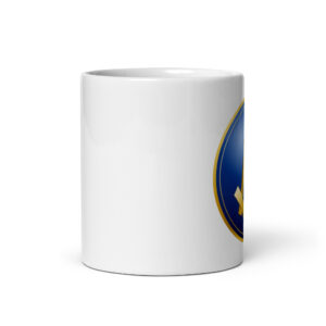 Modern Square & Compass White Glossy Mug